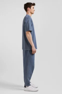 T-shirt manches courtes unisexe en coton surteint uni gris coupe Oversized