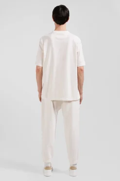 T-shirt manches courtes unisexe en coton surteint uni écru coupe Oversized