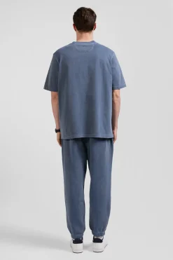 T-shirt manches courtes unisexe en coton surteint uni gris coupe Oversized