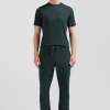 T-shirt manches courtes vert emblème tissu cravate coupe Regular