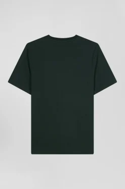 T-shirt manches courtes vert emblème tissu cravate coupe Regular