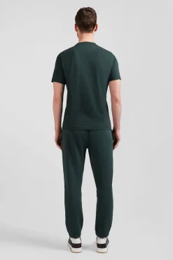 T-shirt manches courtes vert emblème tissu cravate coupe Regular