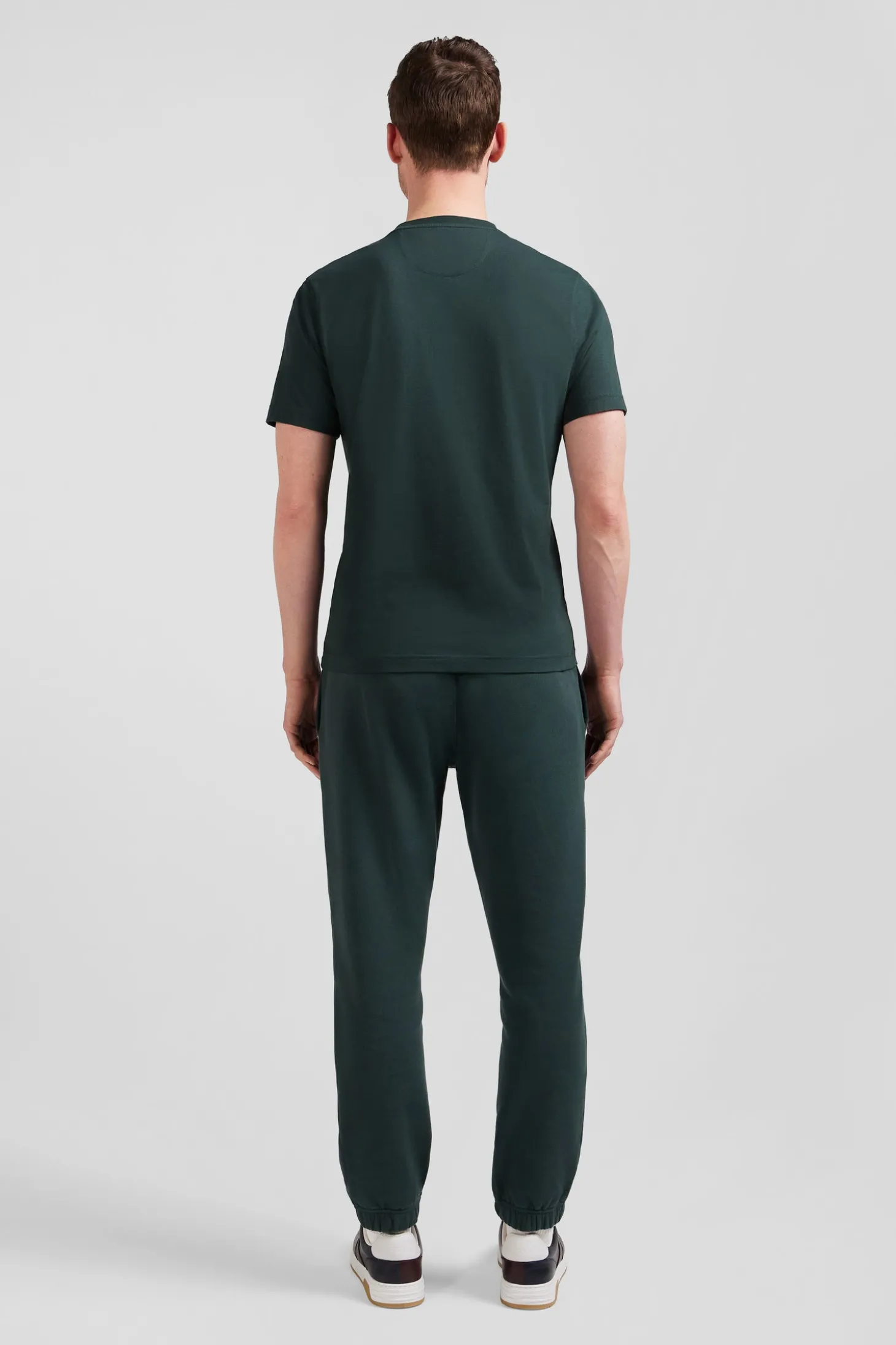 T-shirt manches courtes vert emblème tissu cravate coupe Regular