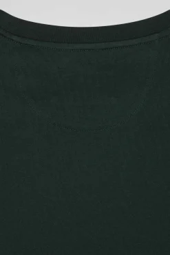 T-shirt manches courtes vert emblème tissu cravate coupe Regular