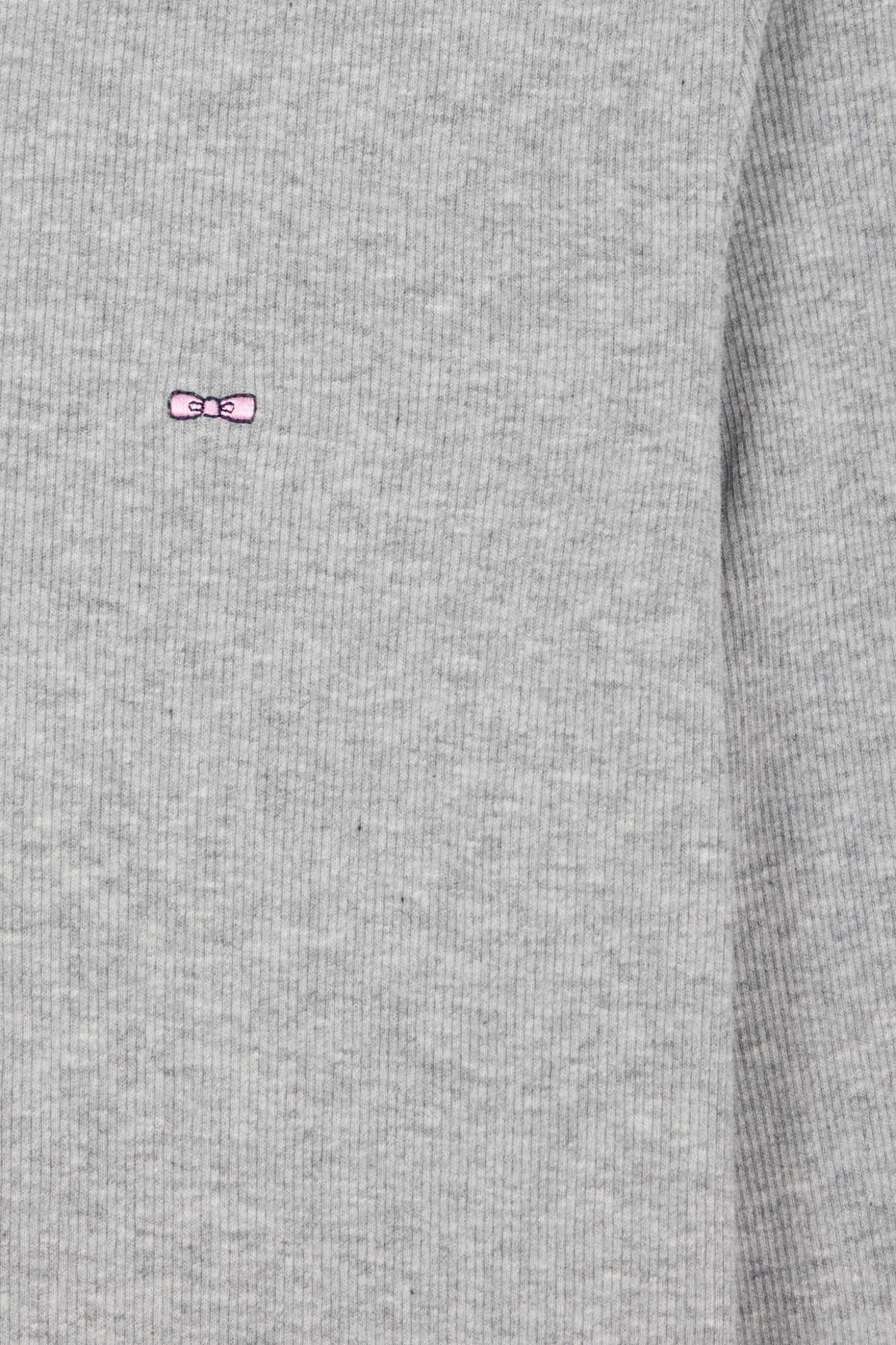 T-shirt manches longues col rond en coton gris coupe Slim