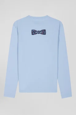 T-shirt manches longues en coton ciel patch dos imprimé fleuri coupe Regular