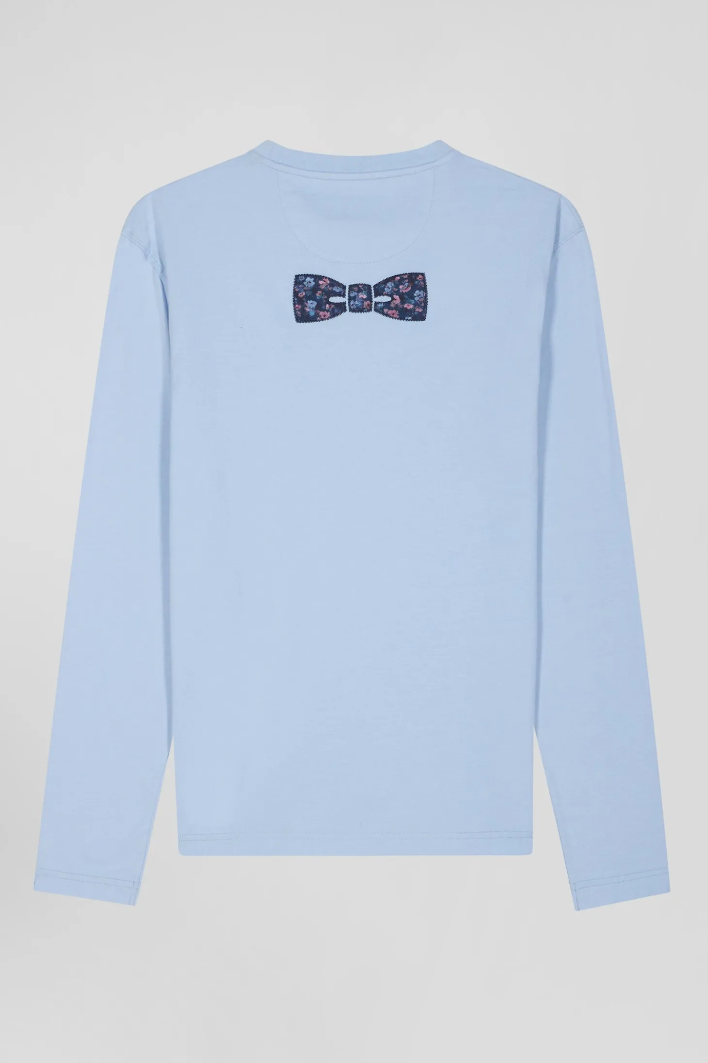 T-shirt manches longues en coton ciel patch dos imprimé fleuri coupe Regular