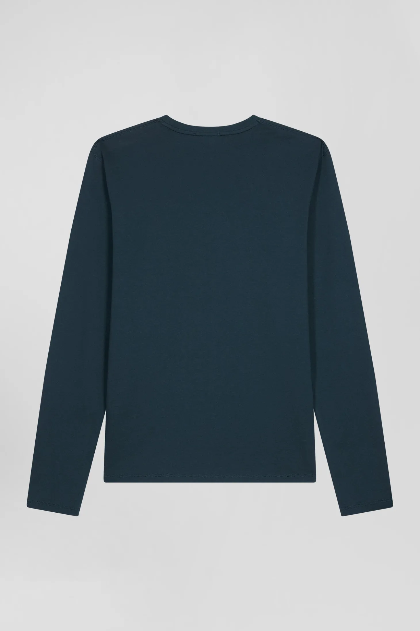 T-shirt manches longues en coton Pima bleu vert coupe Regular