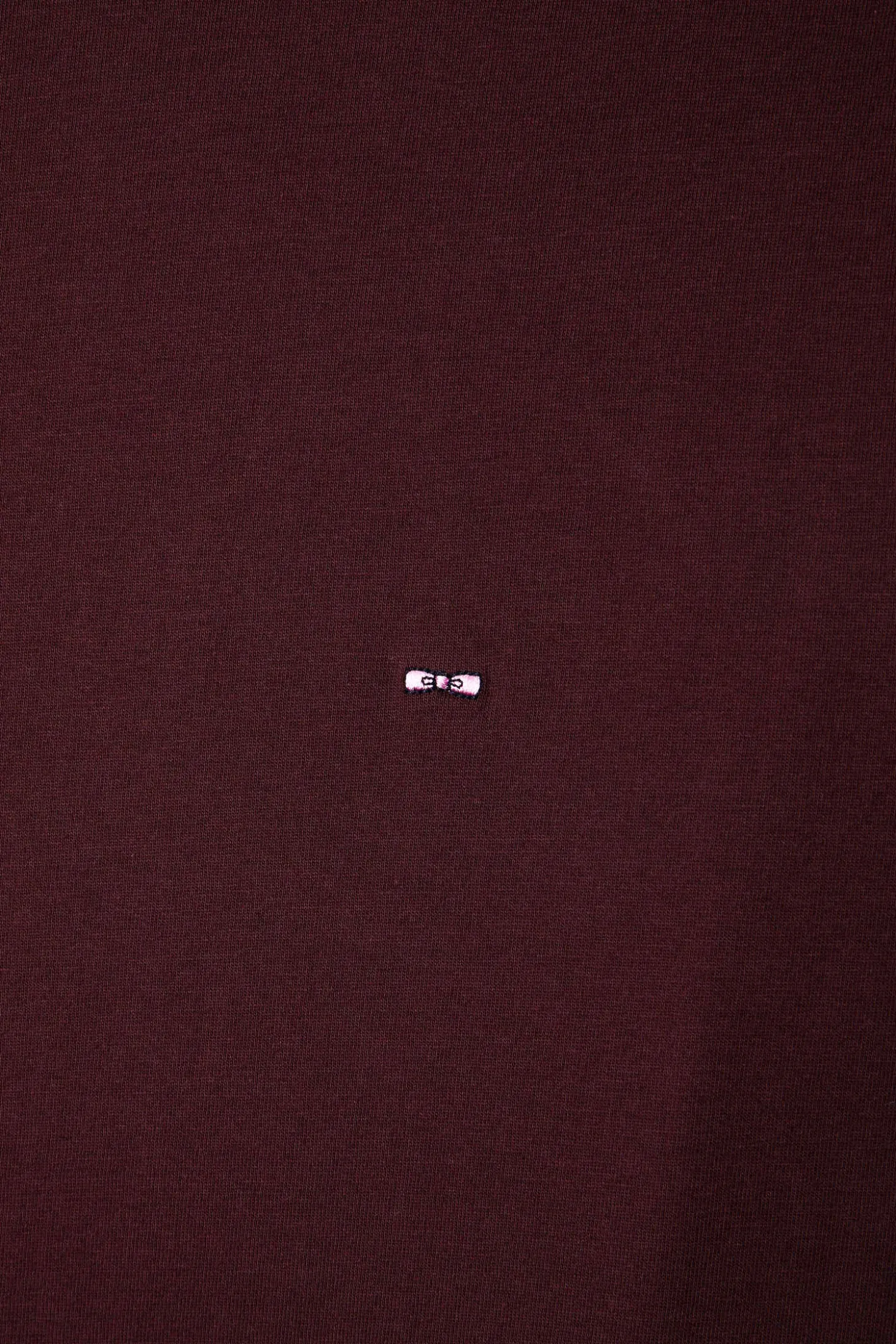 T-shirt manches longues en coton Pima bordeaux coupe Regular
