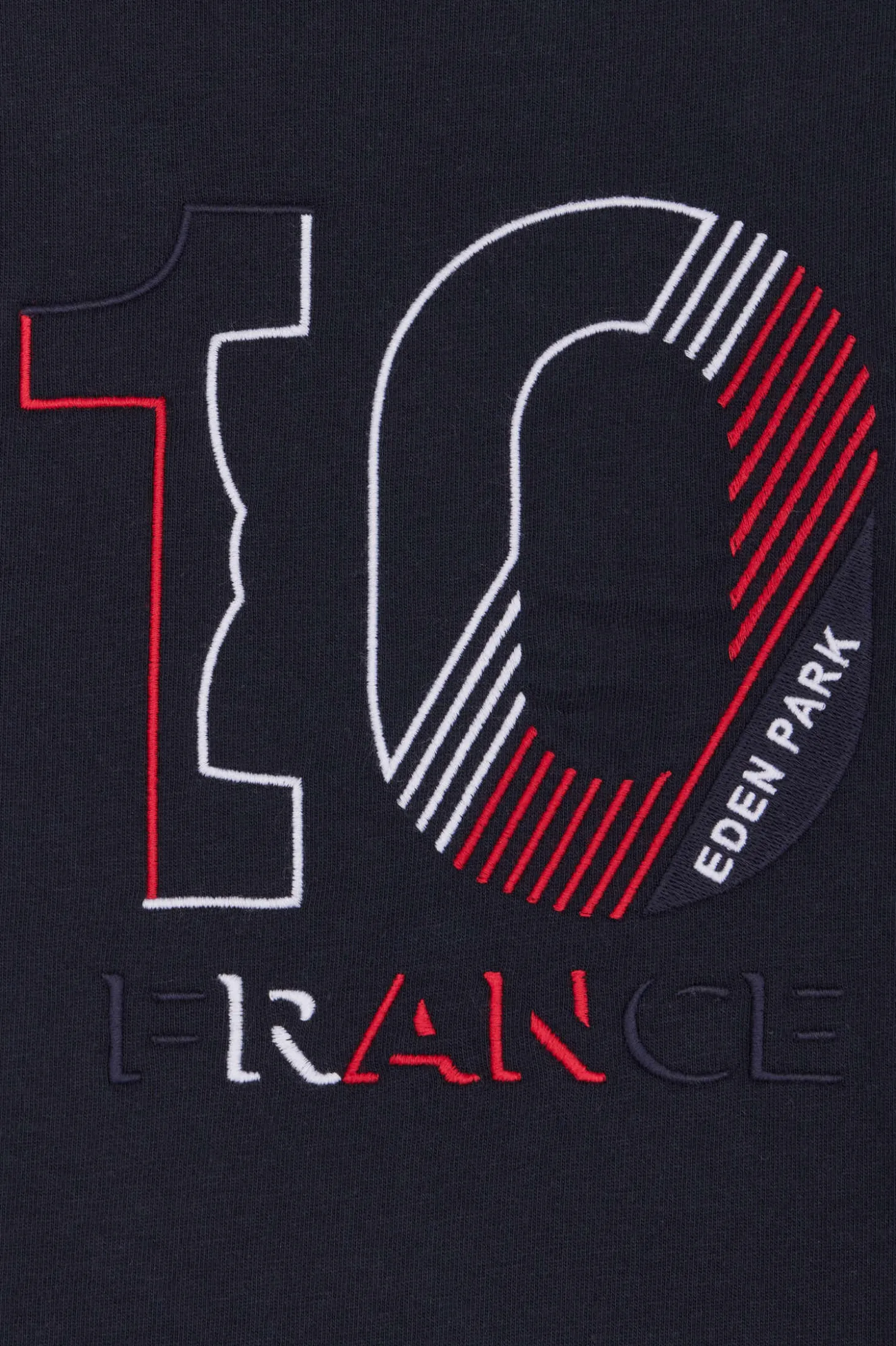 T-shirt manches longues en coton bleu marine broderie XV de France coupe Regular