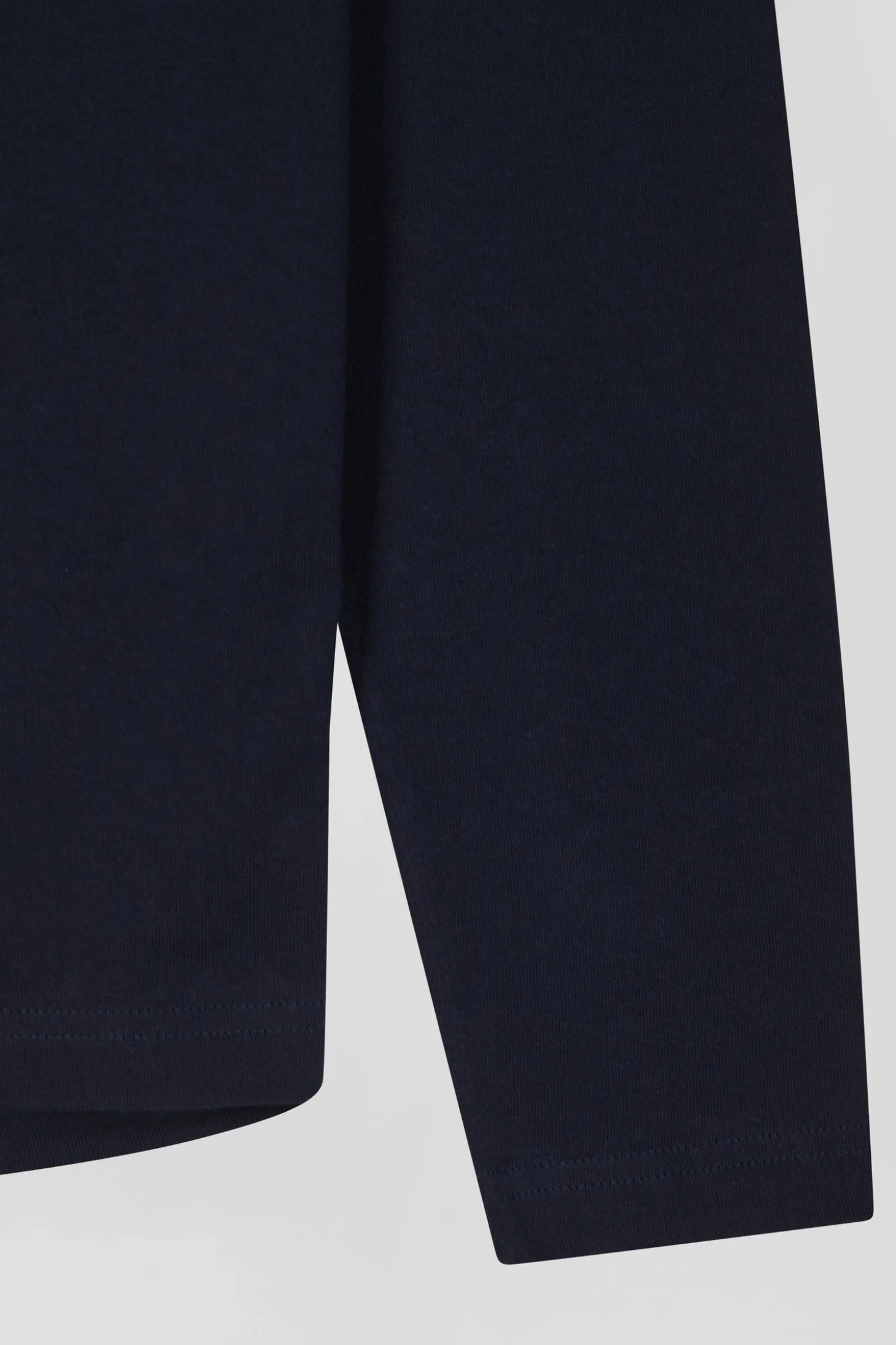 T-shirt manches longues en coton bleu marine broderie et nœuds papillon cerclés
