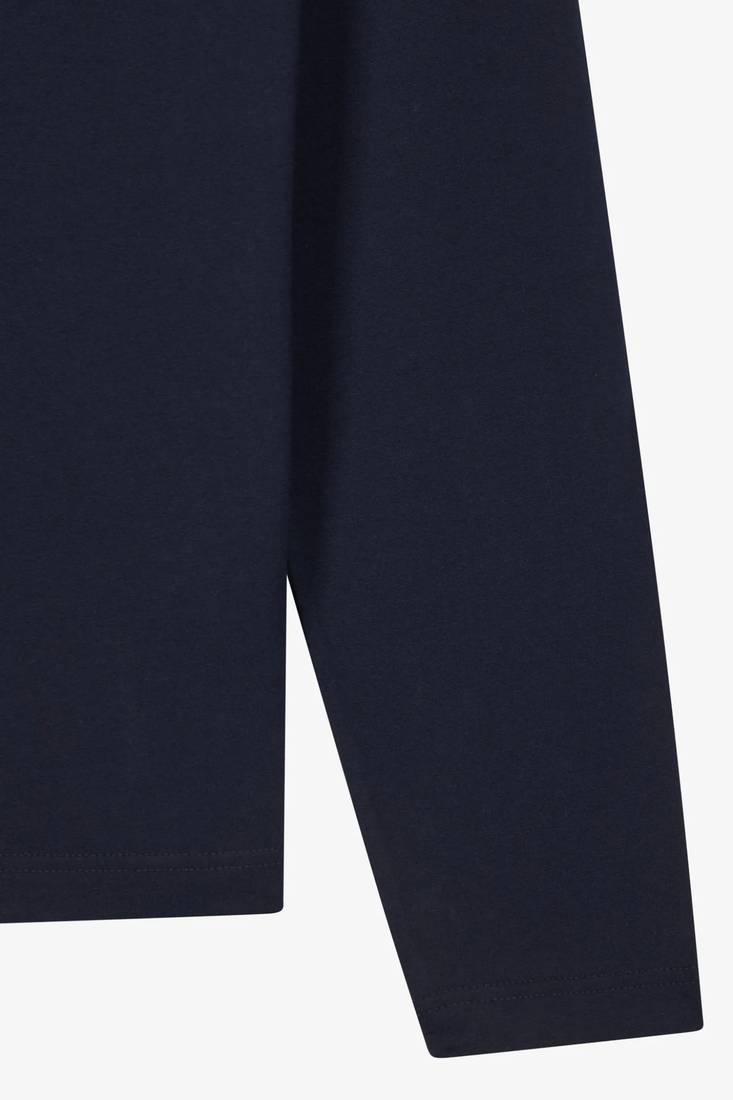 T-shirt manches longues en coton bleu marine broderie dos N°10 coupe Regular