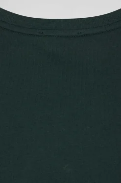 T-shirt manches longues en coton Pima bleu vert coupe Regular