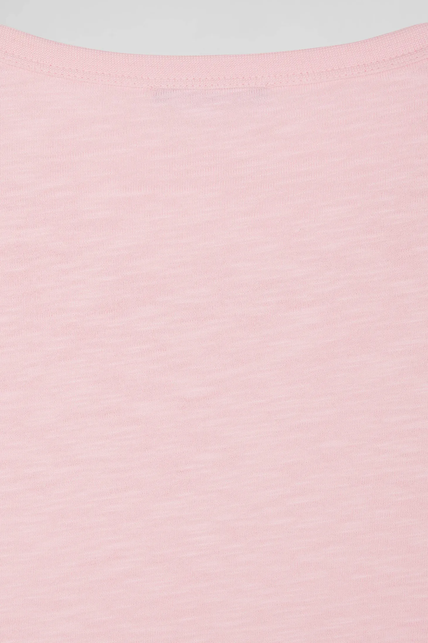 T-shirt manches longues en coton uni rose coupe Slim