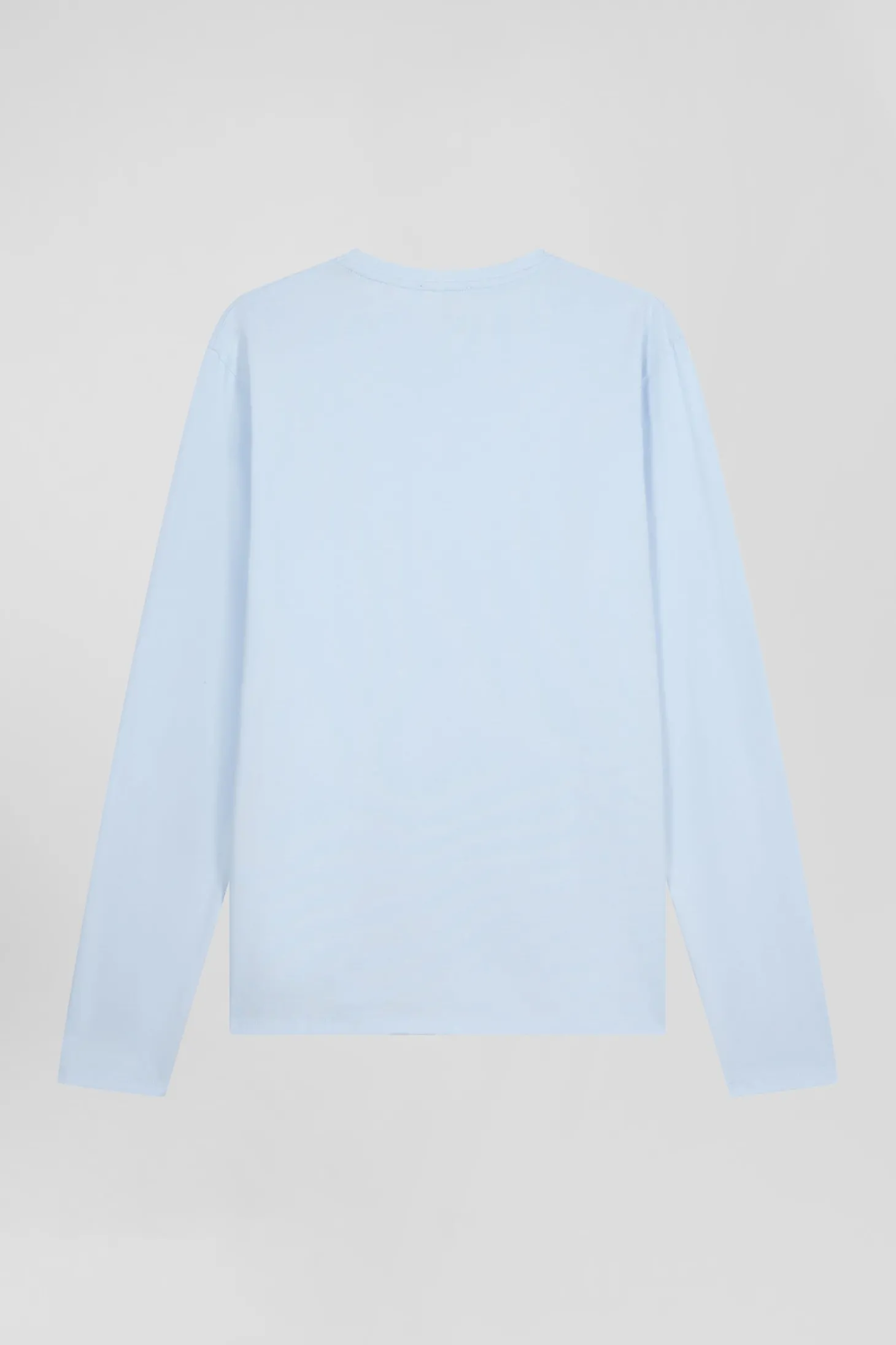 T-shirt manches longues uni en coton ciel coupe Regular