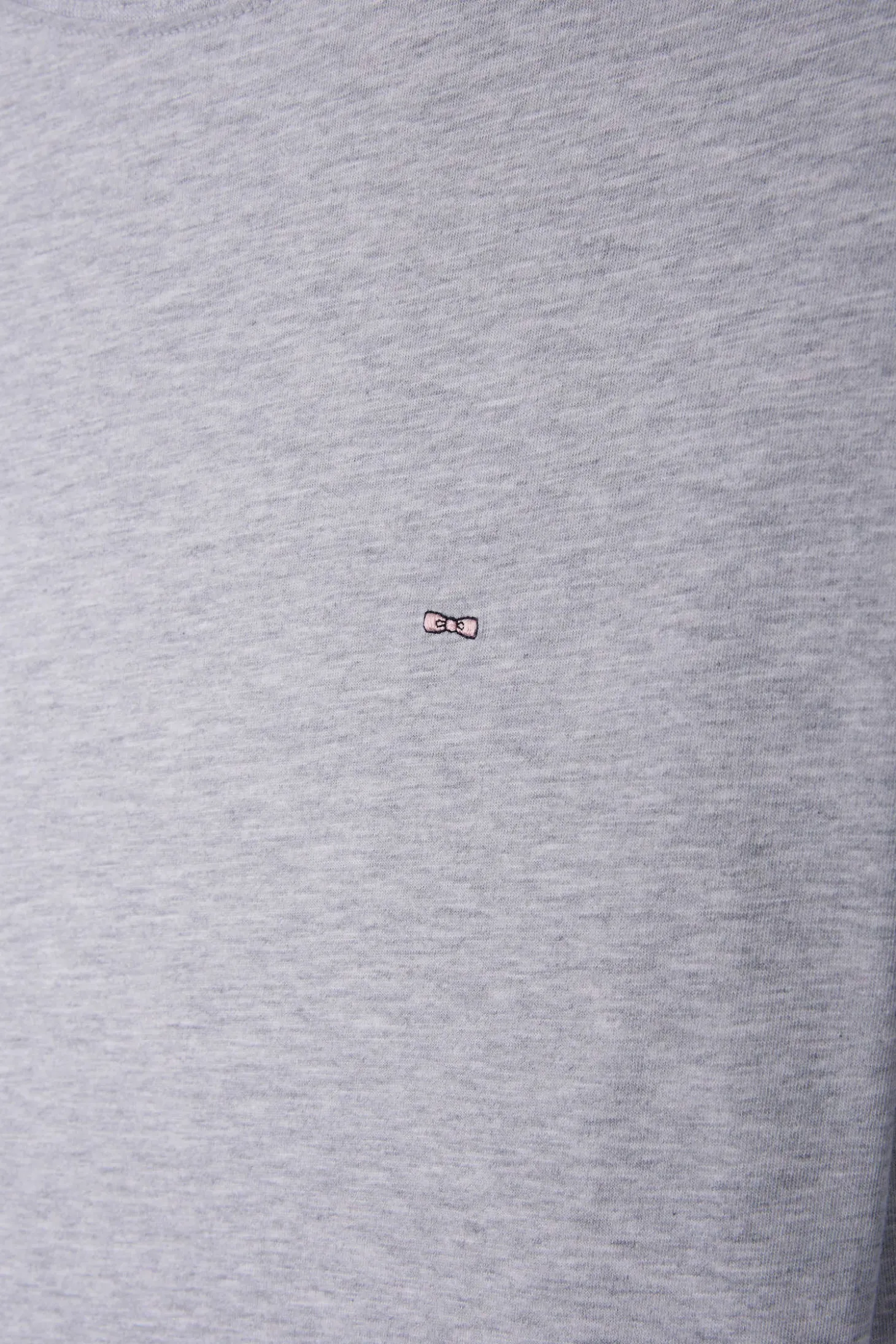 T-shirt manches longues uni en coton gris coupe Regular