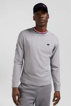 T-shirt manches longues XV de France en coton gris coupe Regular