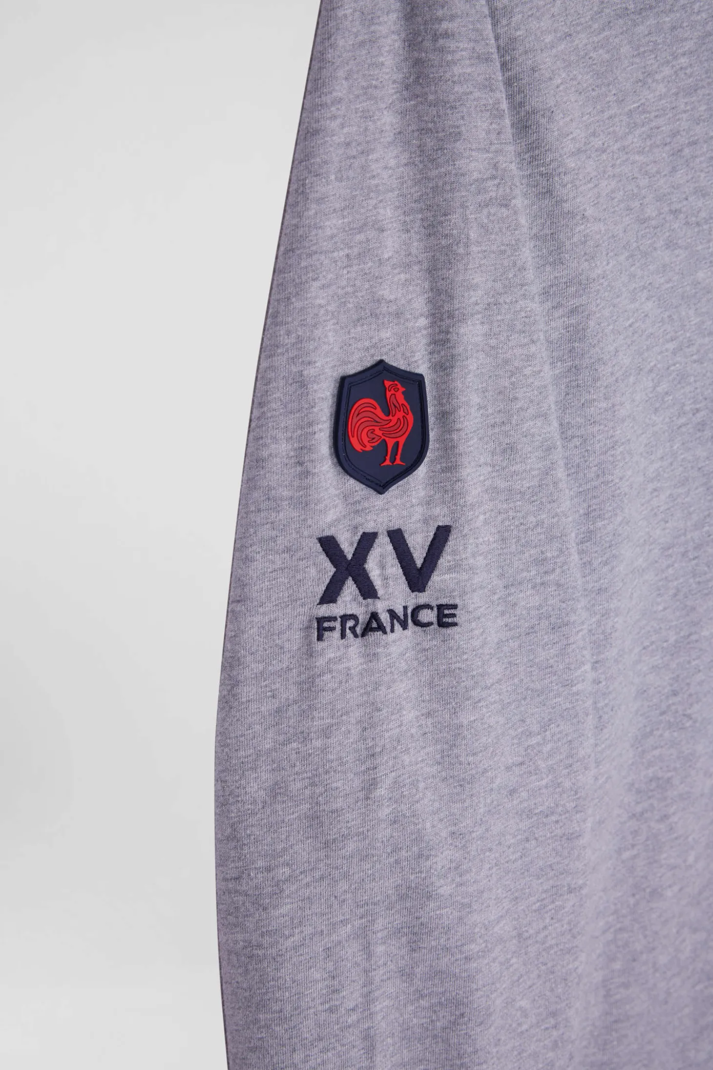 T-shirt manches longues XV de France en coton gris coupe Regular