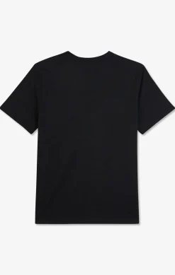 T-shirt noir col rond à manches courtes