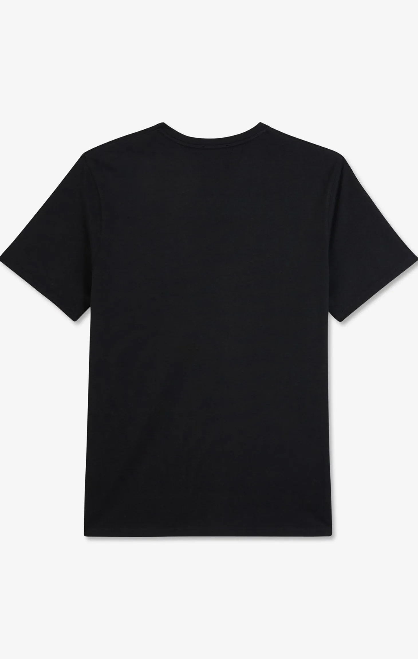 T-shirt noir col rond à manches courtes