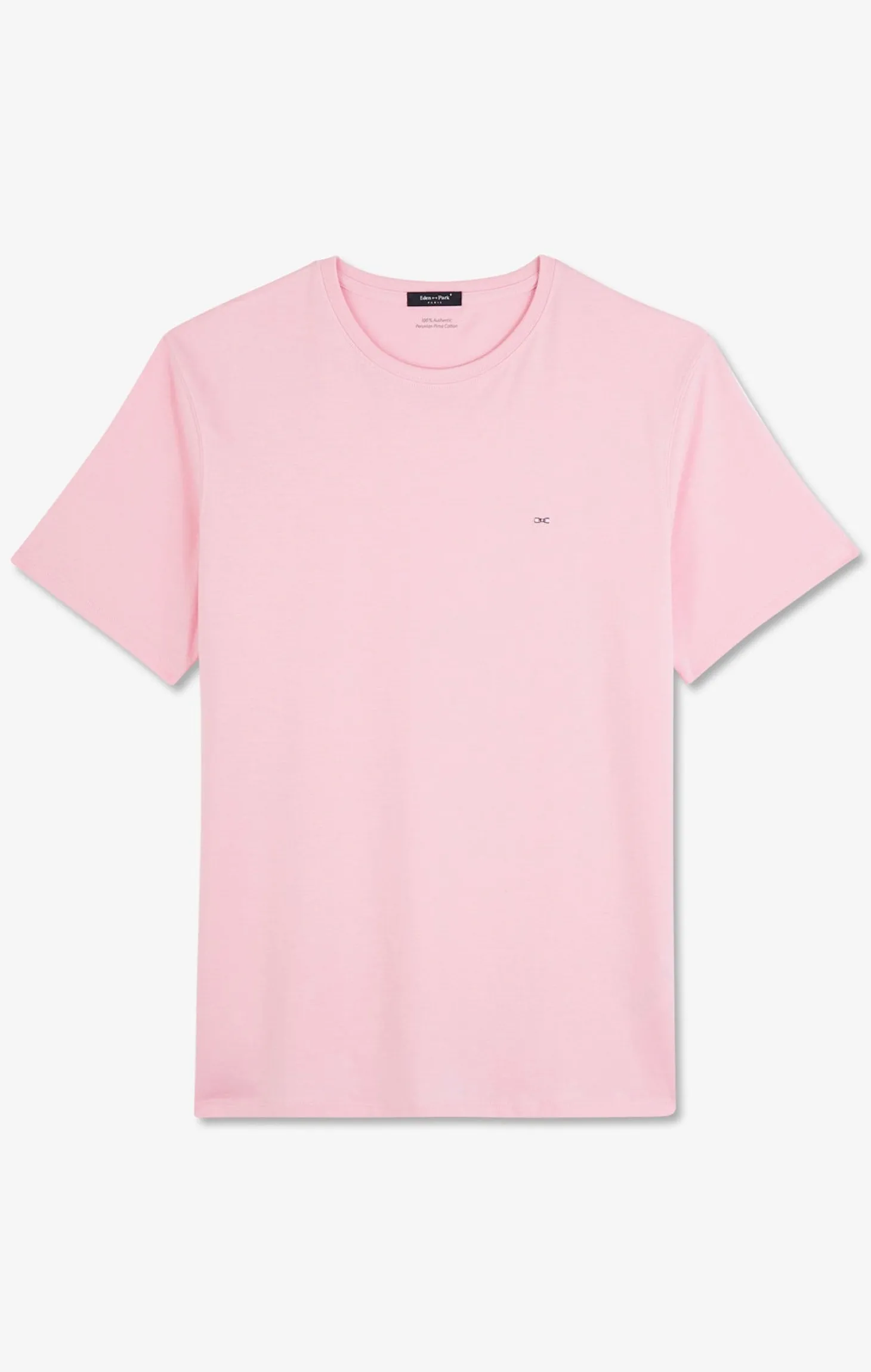 T-shirt rose col rond à manches courtes