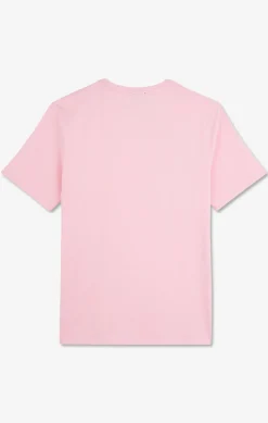 T-shirt rose col rond à manches courtes
