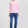 T-shirt rose col V à manches longues
