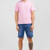 T-shirt rose col V à manches courtes