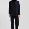 Veste blazer à double boutonnage bleu marine coupe Modern