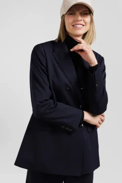 Veste blazer à double boutonnage bleu marine coupe Modern