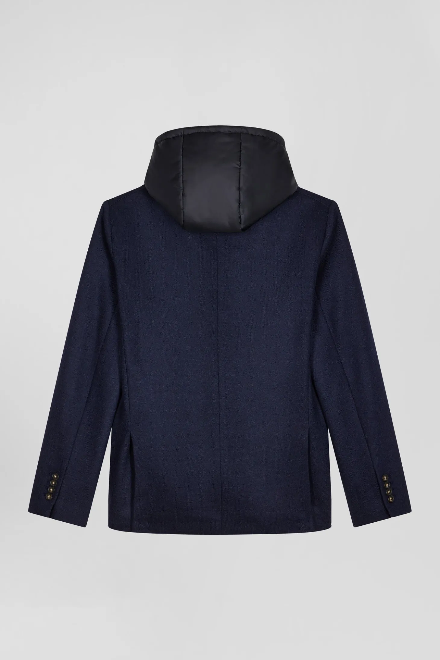 Veste blazer 2-en-1 en laine mélangée marine coupe Modern