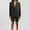 Veste blazer en laine mélangée prince de Galles coupe Oversized