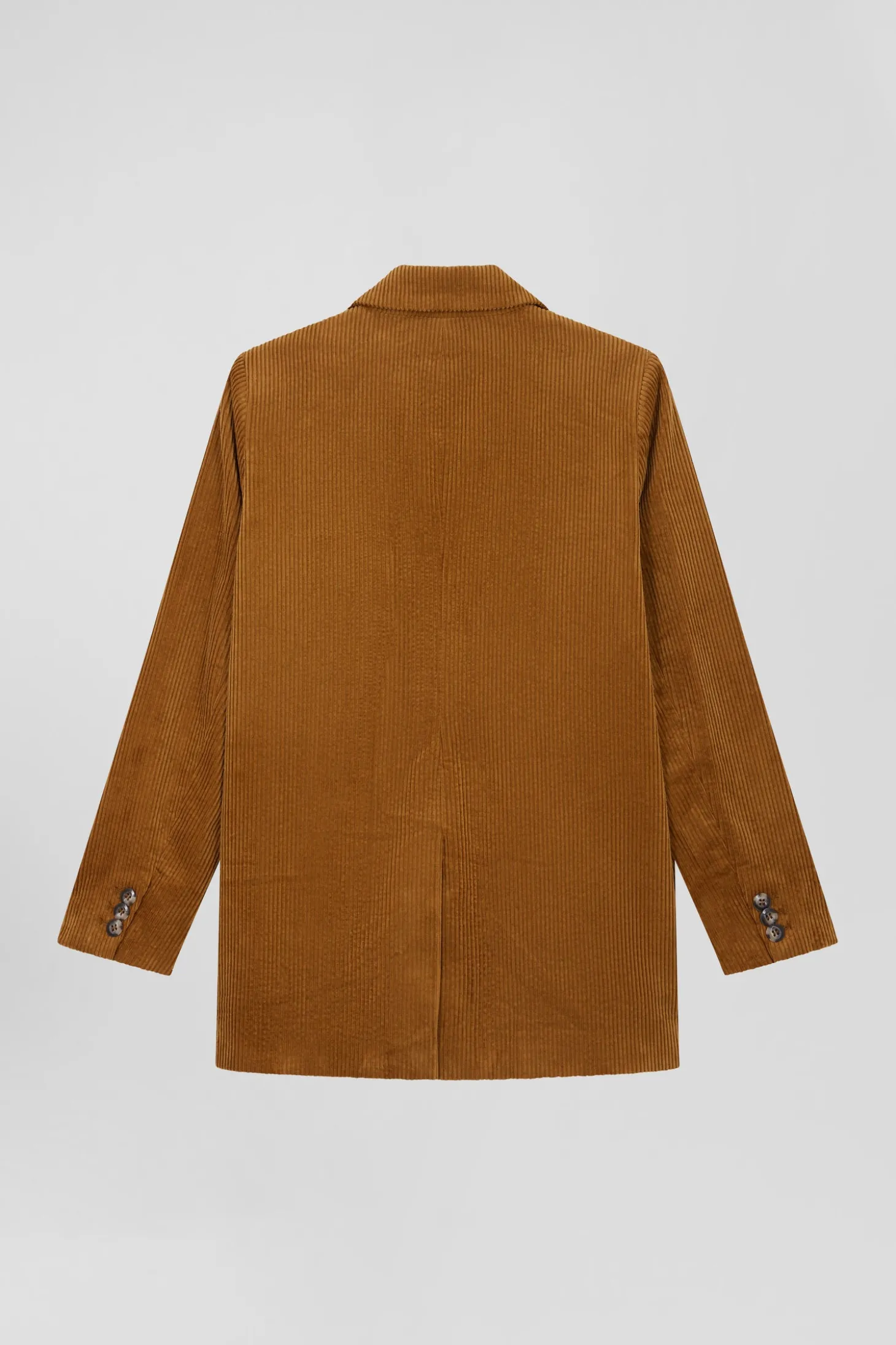 Veste blazer en velours côtelé camel coupe Modern